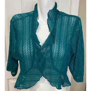 Connected Open Front Cardigan Bolero Womens Size 16 Teal